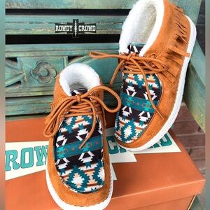 Rowdy Crowd Women's Tan and Black Patterned Shoes